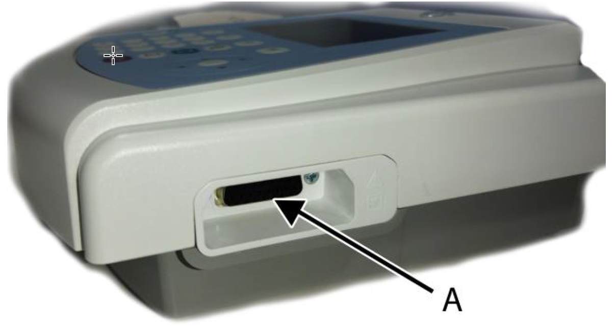 Close-up of a telephone with a portDescription automatically generated